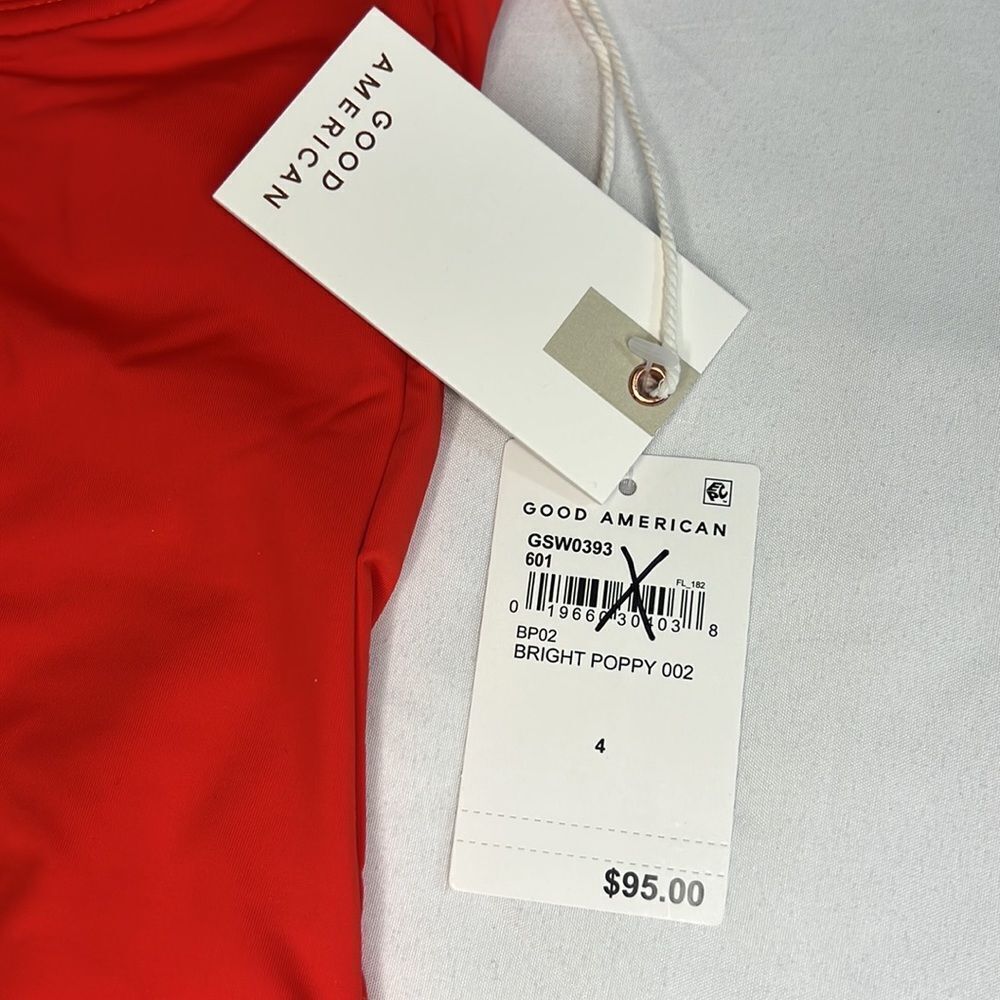 Good American Bright Poppy Red Show Off One Piece Swimsuit Size 4 (XL) - Picture 10 of 11